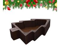 Generisch Wooden Candle Bowl Rustic Christmas Tree Rustic Wooden Bowls Coffee Table Decoration - For Sweets Food Country House Desk Coffee Table Office Bedroom Living Room Party