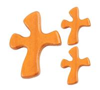 Generisch Wooden Crosses - Set of 3 Handheld Praying Crosses 10.5 x 8 x 1.5 cm | Portable Comforting Crucifix For Prayer And Meditation | Wood, Light Brown, Dark Brown, Siehe Beschreibung, Wood, See