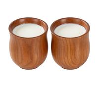 Generisch Wooden Cups, Pack of 2 Wooden Cups for Drinks | Cups for Hot Drinks - For Kitchen Cafe Counter Espresso Latte Wine Milk Party Catering