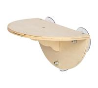 Generisch Wooden Hammock Bench, Wall Mounting Frame, Wireless 2-in-1 Perch with Suction Cup, Robust Solid Wood Inner Bed with Breathable Fabric Lounger