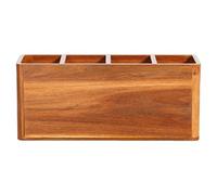 Generisch Wooden Kitchen Utensil Holder, Acacia Wood, 8.1-15.7 in Lengths, 2/3/4 Compartment Countertop Organiser for Spoons, Spatulas, Farmhouse Cutlery