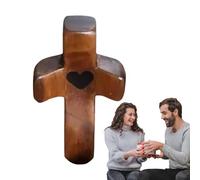 Generisch Wooden Love Crosses - Love Handheld Vintage Crosses, Portable Pocket Crosses as a Gift for Praying, Encouragement and Holding