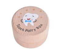 Generisch Wooden Milk Teeth Container - Wooden Tins for Milk Teeth, Wooden Tooth Fairy Keepsake Box for Kids, Wooden Tooth Fairy Box, Cute Tooth Holder for Parties, Teeth Storage Box for Babies