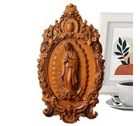 Generisch Wooden Religious Figurine, Catholic Decorative Statue, 9.84 Inch Reverence with Smooth Design, Graceful Wall Art Sculpture Device, Icon with Timeless Design, Entryway Decor for Office Church