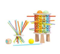 Generisch Wooden Tower Ball Toss Game Educational Toy Develop Cognitive Abilities Early Education Game for Girls Puzzle to Build Chopsticks in End