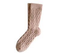 Generisch Wool Socks for Women Warm Winter Socks Thick Knitting Wool Soft Socks Casual Crew Socks for Women, khaki, One Size