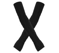 Generisch Wool Thickened Warm Long Gloves 8 Character Sleeves and Winter Fingerless Sleeves Knitted Arm Sleeves Leather Gloves Women's Fingerless Black (Black, One Size)