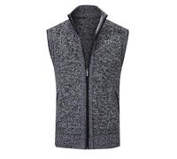 Generisch Wool Vest Men's Winter Knitted Vest Sleeveless Cardigan with Stand-Up Collar Business Leisure Vest Lightweight Casual Transition Vests Knitted Vests Sporty Wool Coat Autumn Jacket, darkgray