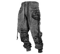Generisch Work Trousers Men 3D Printed Jogging Bottoms for Men in Autumn/Winter, Long Sports and Leisure Trousers Chinos, gray, 3XL