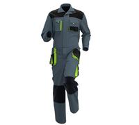 Generisch Work Wear Men's Long Sleeve Jumpsuit with Versatile Pockets Breathable Painter's Suit Comfortable Protective Overall Work Suit Bodycon Work Overalls, gray, 5XL