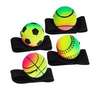 Generisch Wrist Ball - 4-Piece Wrist Rebound Ball On A String | Retractable Wristband Strengthener | Sports Accessories for Workout Exercise Outdoor Fitness Indoor Gym Home Backyard Family
