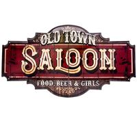 Generisch XL Large Retro Saloon Bar Tin Sign US Western Style Decorative Sign 60x33cm