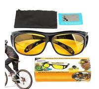 Generisch Yellow Glasses for Night Driving, Safety Sunglasses with Wind Protection, Yellow Windproof Night Driving Glasses, for Men and Women, Seniors, Sand Rain Fog Twilight Walking Cycling