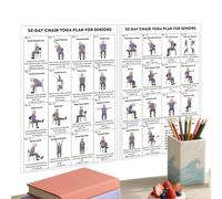Generisch Yoga Poster on the Chair PRO - Exercise Table for Elderly | Sitting Fitness Guide for Seniors | for Bedroom Apartment Home Office Gym Living Room Decoration