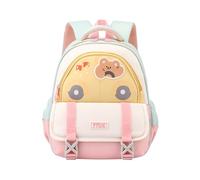 Generisch Young Girls Toddler Backpack, Cute Cartoon Car Design Preschool Backpack, Large Capacity Waterproof Nylon Kids Backpack with Adjustable Shoulder Strap, Light pink, L, Classic