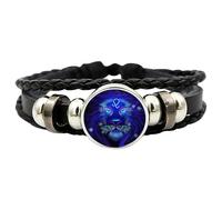 Generisch Zodiac Spirit Bracelet - Handmade Zodiac Sign Bracelet, Constellation Leather Unisex Bracelet for Adults, Siehe Beschreibung, See description, See description