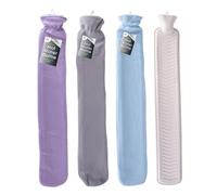 Generise 2 Litre Extra Long Hot Water Bottle & Fleece Cover 75cm x 11cm (Random colour Blue, Purple or Light Grey)