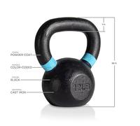 Generise Cast Iron Kettlebell - Solid One-Piece Strength Training Weight for Home & Gym Workouts - Colour Coded (15 lb / 6.8 kg)