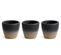 Generise Coastal Clay Pot 3 Pack - Rustic Two Tone Indoor Plant Pots - Decorative Ceramic Planters for Succulents, Cacti & Houseplants - Available in 7.9cm x 7.7cm or 11cm x 10cm (7.9cm x 7.7cm)