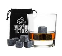 Generise Granite Whiskey Ice Stones Cooler x 9PC Cubes Scotch Reuseable Velvet Pouch Gift with a Storage Pouch (Dark Grey)