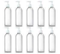 Generise Pump Bottle Dispenser x10 500ml Pump Dispenser Bottle - Ideal for Decanting Shampoos, Sun Creams, Gels etc