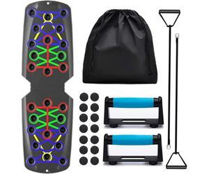 Generise Push Up Board with Handles, Straps, Non-Slip Stickers & Storage Bag