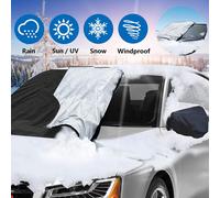 Car Windscreen Cover GENERISE Reversible All Seasons Car Screen Cover Winter & Summer - Protects Windshield from Frost, Snow, Ice & UV Rays (146x120cm)