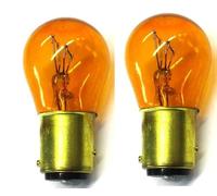 Generisk Amber Glass Car Stop Rear Break Light Bulb, Car Lights Rear Tail Light Off Set Pin Amber Double Filament BAY15D 380 P21/5W,12V 21/5W,1 Pair Brake Light Bulb