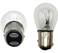 Generisk Clear Glass Car Stop Rear Break Light Bulb, Car Lights Rear Tail Light Off Set Pin Clear Double Filament BAY15D 380 P21/5W,12V 21/5W,1 Pair Brake Light Bulb