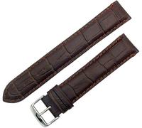Generisk Extra Long 22mm Dark Brown Italian Padded Calf Leather Watch Strap Band Chrome (Silver Buckle) XL Replacement Wristband for Men’s Watches