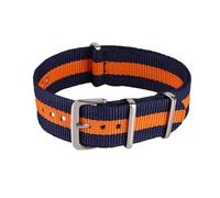 Generisk Navy Blue Orange 16mm Infantry Military MoD NATO Nylon Fabric G10 Watch Strap Band Black Plated Steel Buckle