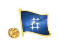Generous Kind Beautiful Lucky Stars Golden Metal Flag Lapel Pin Badge