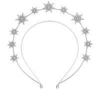 Generse Halo Crown Headband Star Rhinestone Hair Band Goddess Halo Crown Costume Wedding Headpiece for Women and Girls 1Pcs (Sliver)