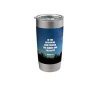 Genesis 1:1 in The Beginning GOD Created - Christian Verse Stainless Steel Insulated Tumbler