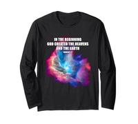 Genesis 1 in The Beginning GOD Created - Galaxy Nebula Faith Long Sleeve T-Shirt