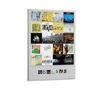 Genesis Album Cover Collage Poster Vintage Music Art Print Rock Band Wall Decor Retro Art for Home Unique Gift for Music Lovers Classic Album Artwork Gift 16x24inch(40x60cm) Framed