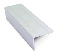 Genesis Aluminium 30mm X 20mm Stair Nosing Retro Fit Self Adhesive - Nas - Grooved - Matt Silver, 2.7M