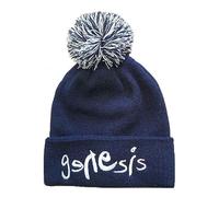 Genesis Bobble Beanie Hat Band Logo Official Unisex Navy Blue One Size