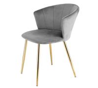 Genesis Ella Velvet Accent Chair Curved Back Upholstered Modern Chair in Grey | Size: 1 Seater Genesis Grey 1 Seater