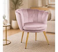 RayGar Genesis Flora Petal Back Chair In Velvet - Silver Pink, Pink