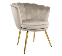 RayGar Genesis Flora Petal Back Chair In Velvet - Taupe