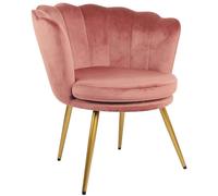 Genesis Flora Velvet Accent Chair Petal Back Plush Upholstered Modern Chair in Dusty Pink | Size: 1 Seater Genesis Dusty Pink 1 Seater