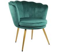 Genesis Flora Velvet Accent Chair Petal Back Plush Upholstered Modern Chair in Green | Size: 1 Seater Genesis Green 1 Seater