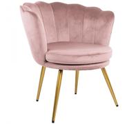 Genesis Flora Velvet Accent Chair Petal Back Plush Upholstered Modern Chair in Pink | Size: 1 Seater Genesis Pink 1 Seater