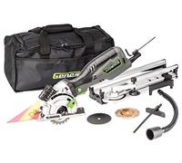 Genesis GPCS535CK 5.8 Amp 3 1/2” Control Grip Plunge Compact Circular Saw Kit with Laser, Miter Base, 3 Assorted Blades, Vacuum Adapter Hose, Rip Guide and Carrying Bag