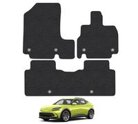 Genesis GV60 (2021+) Car Mats Accessories Tailored Fit Carpet Floor Mats Non Slip Black Trim Full Coverage Compatible Accessory Front Rear Set Anti Slip Granulated Backing Hand-Finished Clips
