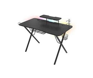 Genesis Holm 300 RGB Gaming Table with Wireless Charger, USB 3.0 Hub, RGB Backlight, Remote Control, Cup Holder, Headphone Holder and Cable Organizer
