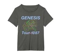Genesis Invisible Touch Tour 1987 T-Shirt, Women's Plus, Asphalt Grey, 2X