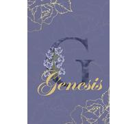 Genesis Journal: Monogram G Personalized Floral Notebook for Women Decorative Purple and Gold Monogram Journal, Cute Aesthetic Notebook, Personalized Diary and Birthday Gift for Women Named Genesis