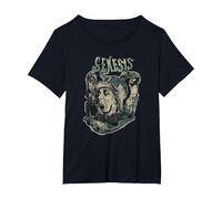 Genesis Mad Hatter Distressed T-Shirt, Women's Plus, Black, 1X